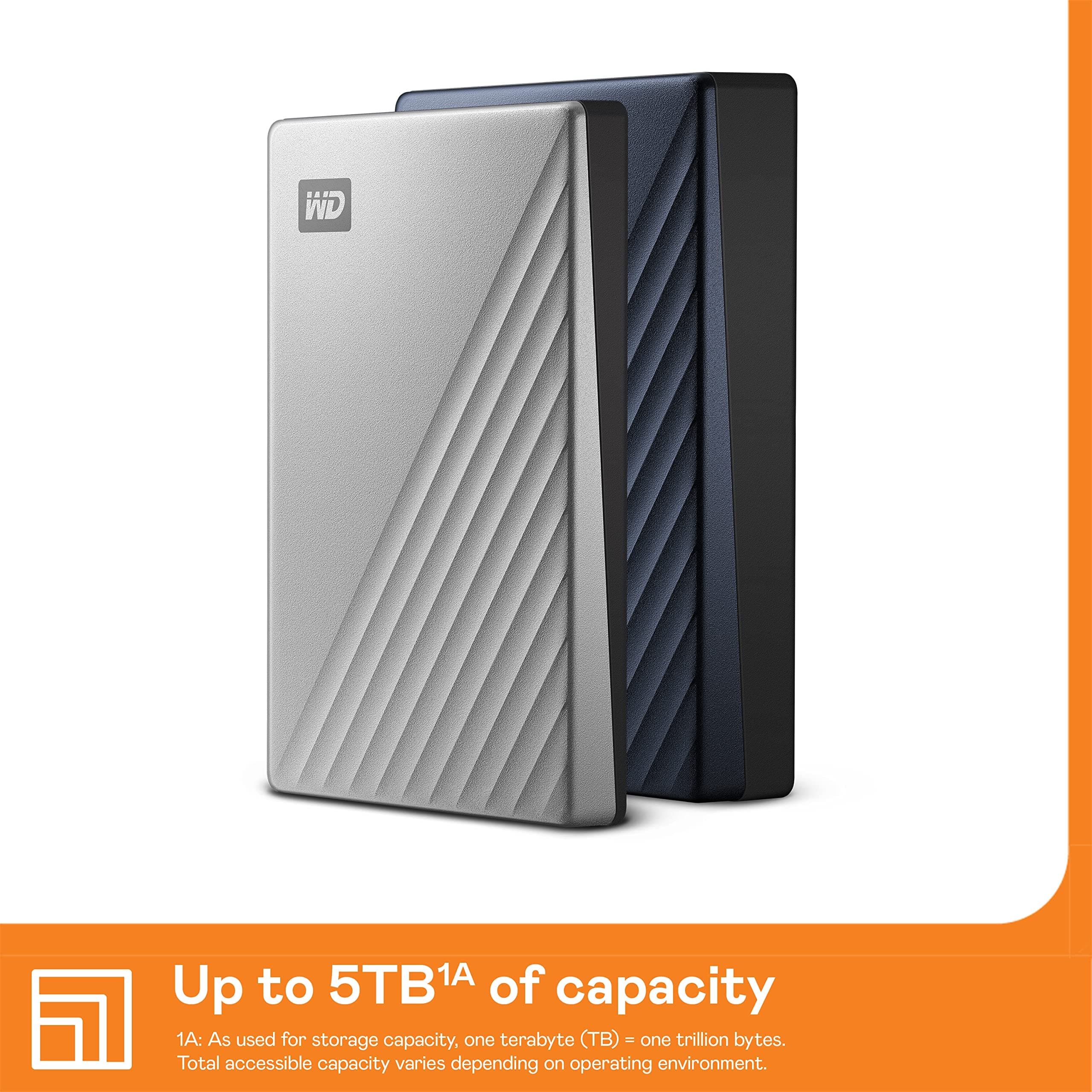 WD 4TB My Passport Ultra, Silver, Portable External Hard Drive, backup software with defense against ransomware, and password protection, USB-C and USB 3.1 - WDBFTM0040BSL-WESN - Image 3