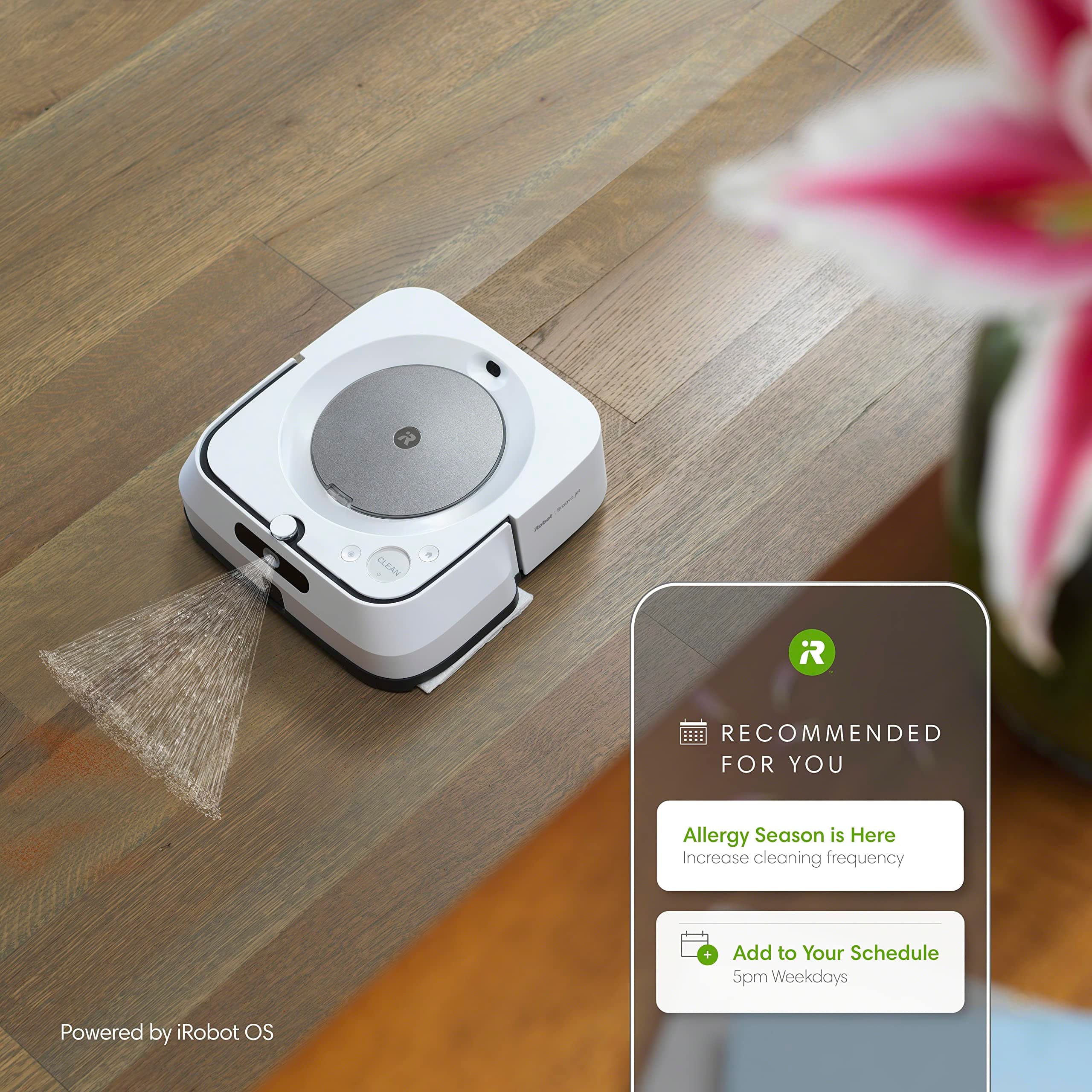 iRobot Braava Jet M6 (6110) Ultimate Robot Mop- Wi-Fi Connected, Precision Jet Spray, Smart Mapping, Works with Alexa, Ideal for Multiple Rooms, Recharges and Resumes, White - Image 8
