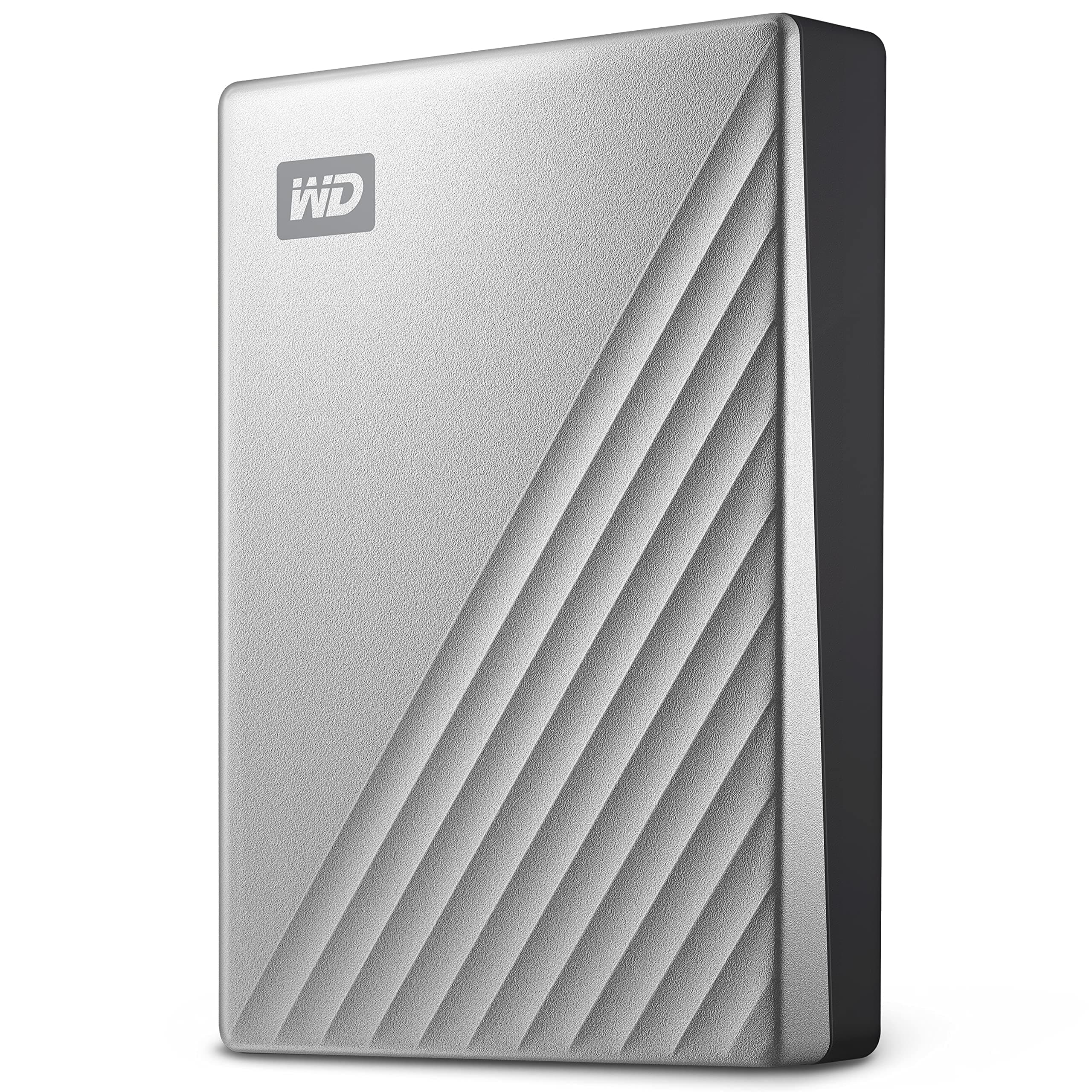 WD 4TB My Passport Ultra, Silver, Portable External Hard Drive, backup software with defense against ransomware, and password protection, USB-C and USB 3.1 - WDBFTM0040BSL-WESN