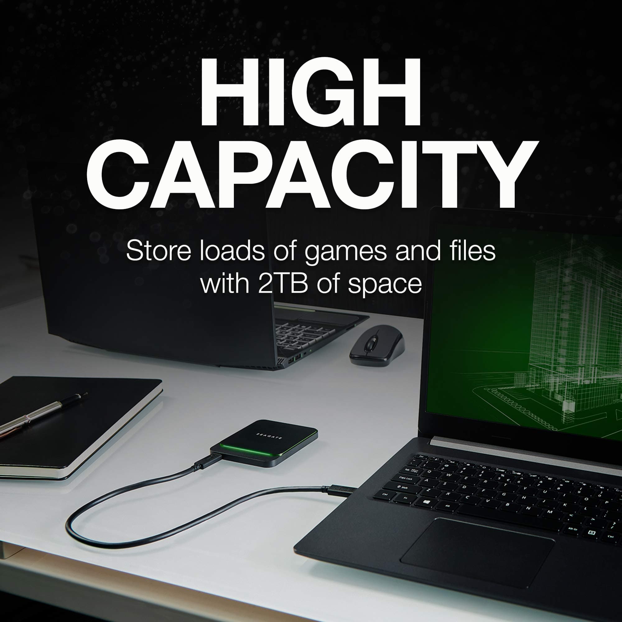 Seagate Barracuda Fast SSD 1TB External Solid State Drive Portable – USB-C USB 3.0 for PC, Mac, Xbox & PS4-3-Year Rescue Service (STJM1000400) - Image 6