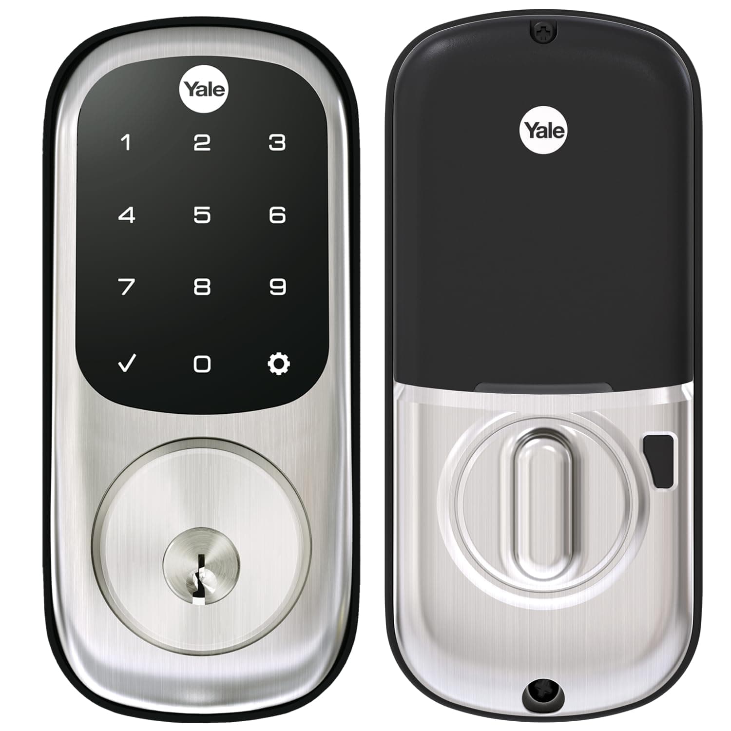 Yale Assure Lock Deadbolt, Satin Nickel Digital Touchscreen Keypad with Z-Wave for Code Entry and Remote Access and Backup Key, YRD226-ZW2-619