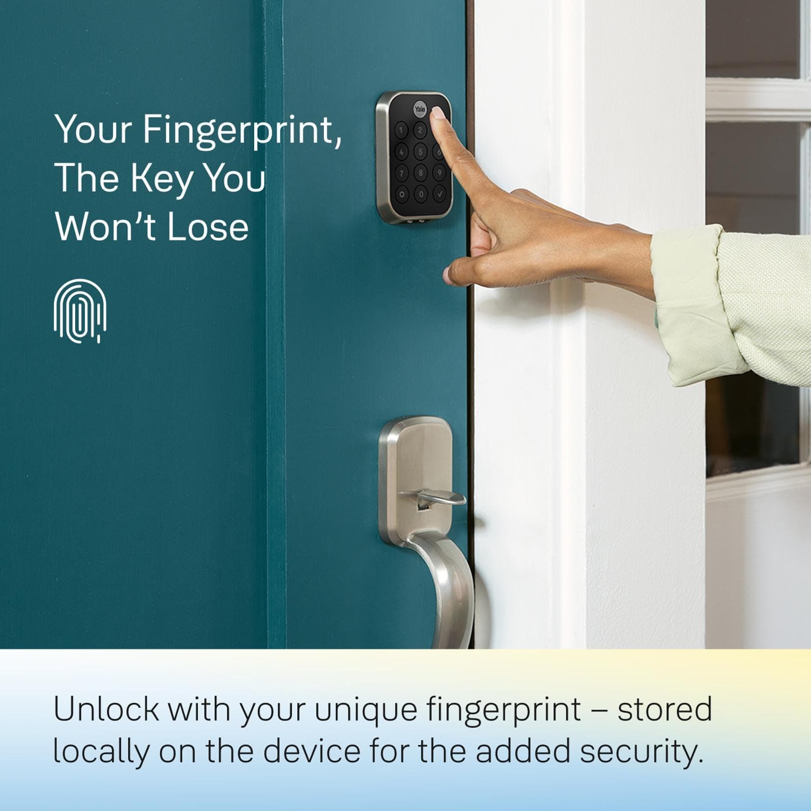 Yale Assure Lock 2 Touch Deadbolt, Black Suede Key-Free Smart Entry Door Lock with Wi-Fi Connected Touchscreen Keypad and Fingerprint Scanner for Code Entry and Remote Access, YRD450-F-WF1-BSP - Image 5