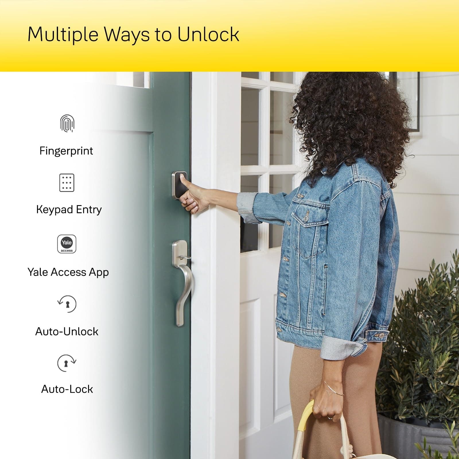Yale Assure Lock 2 Touch Deadbolt, Black Suede Key-Free Smart Entry Door Lock with Wi-Fi Connected Touchscreen Keypad and Fingerprint Scanner for Code Entry and Remote Access, YRD450-F-WF1-BSP - Image 6