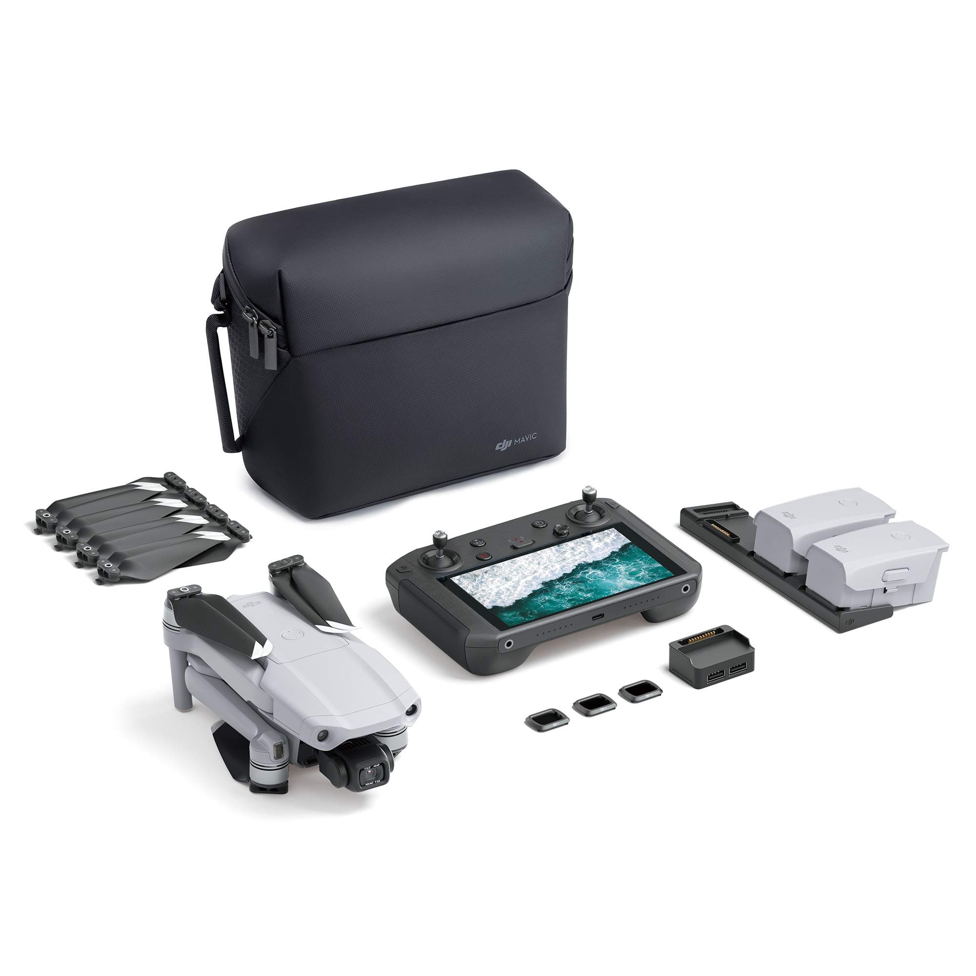 DJI Mavic Air 2 Fly More Combo with DJI Smart Controller - Drone Quadcopter UAV with 48MP Camera 4K Video 1/2"" CMOS Sensor 3-Axis Gimbal 34min Flight Time ActiveTrack 3.0, Gray