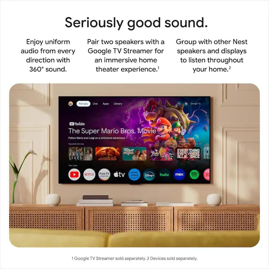 Google - Premium Audio Speaker- 360-Degree Sound (Porcelain) - Image 4
