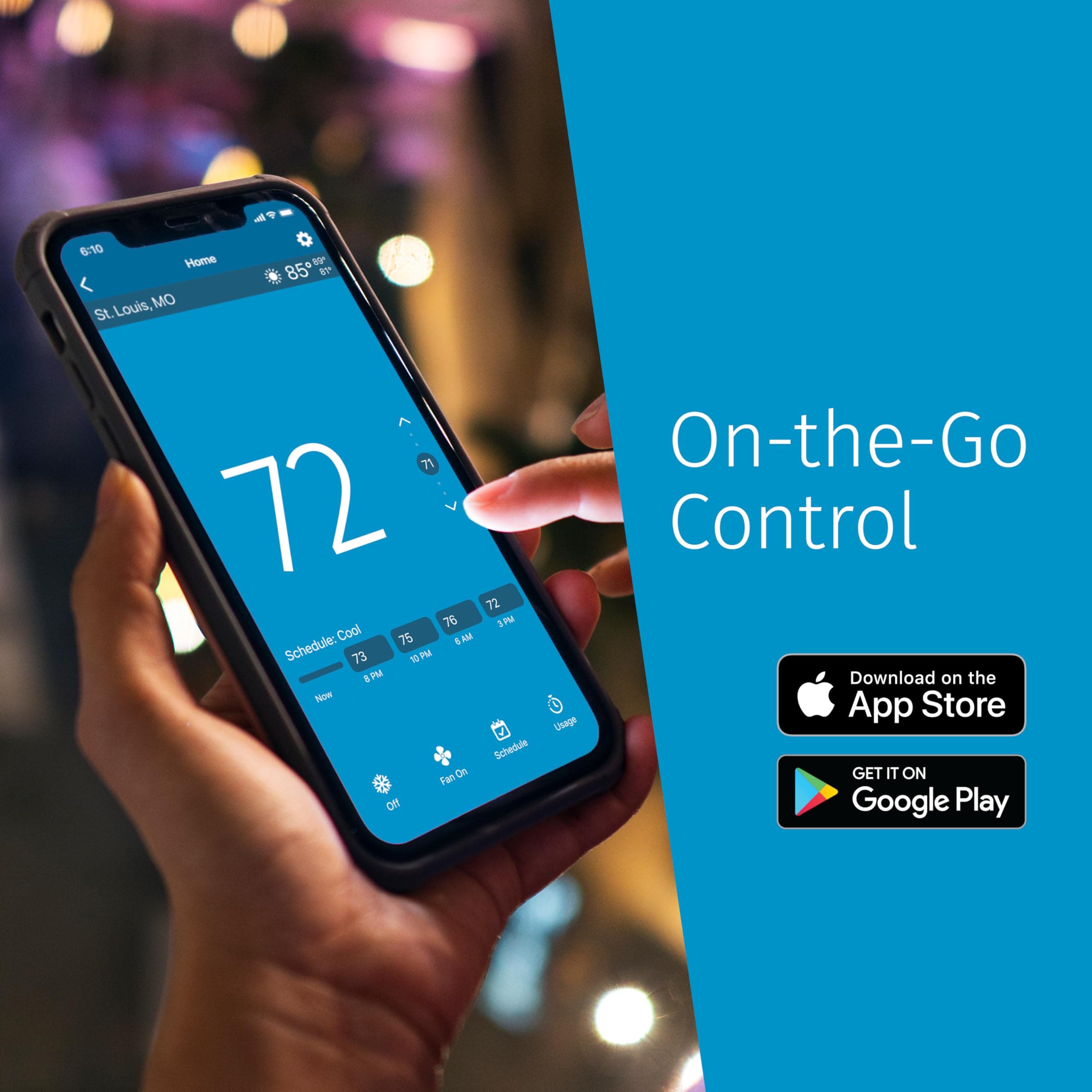 Sensi Touch 2 Smart Thermostat Wi-Fi, Alexa, Energy Star Certified, ST76 - Image 9