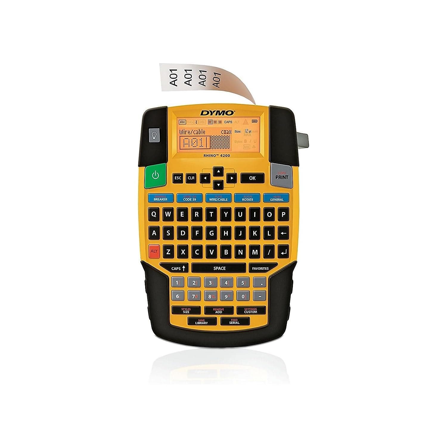 DYMO Rhino 4200 Industrial Label Maker Carry Case Kit with 1 Roll of 1/2" All-Purpose Vinyl Labels, Black on White - Image 2