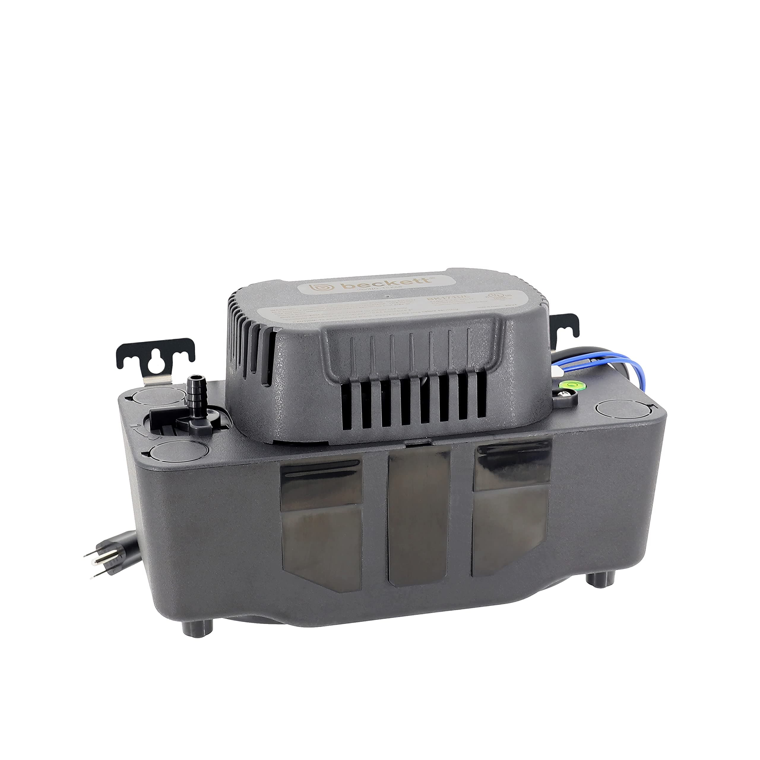 Beckett BK221UL Condensate Pump with Safety Switch, 115V, 22 ft Max Lift, 125 GPH, Automatic On/Off Operation, Black