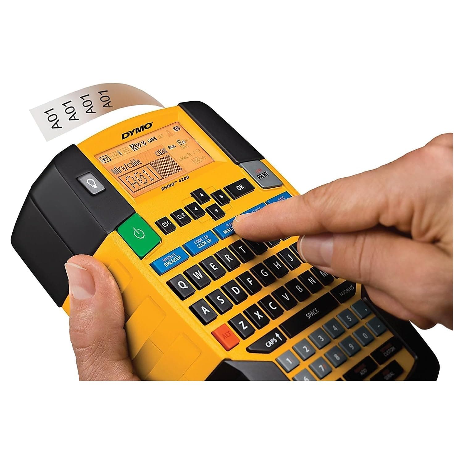 DYMO Rhino 4200 Industrial Label Maker Carry Case Kit with 1 Roll of 1/2" All-Purpose Vinyl Labels, Black on White - Image 4