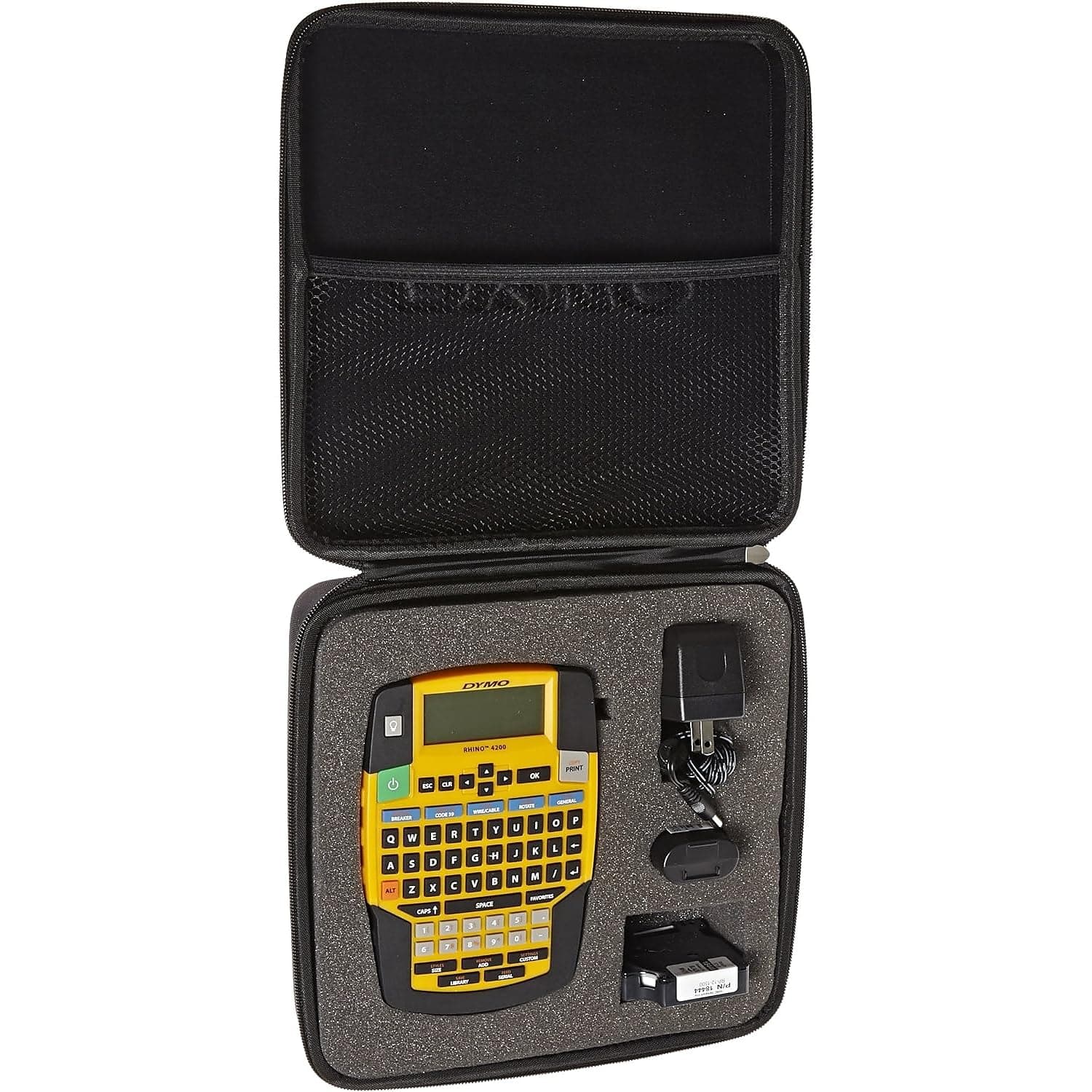 DYMO Rhino 4200 Industrial Label Maker Carry Case Kit with 1 Roll of 1/2" All-Purpose Vinyl Labels, Black on White - Image 5