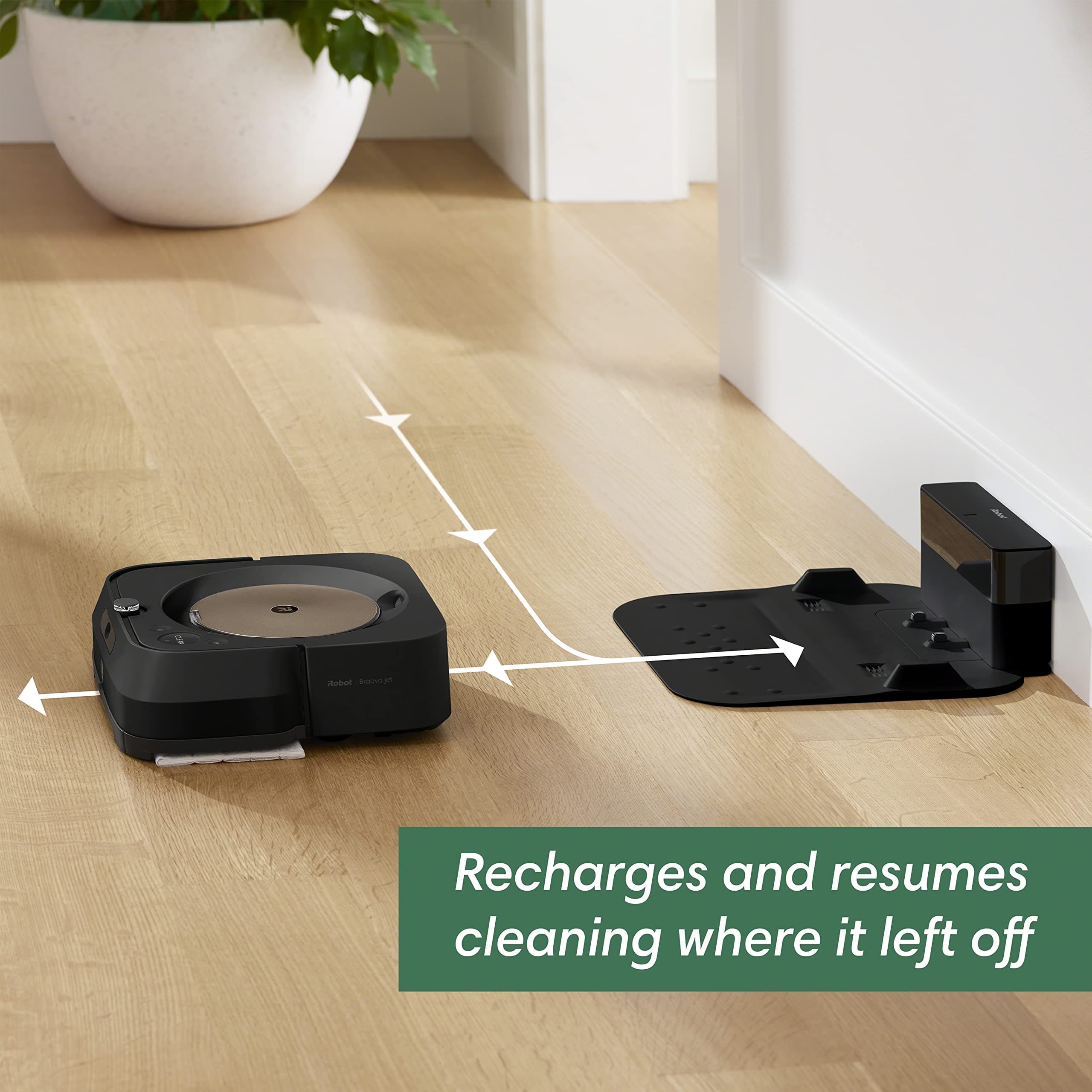 iRobot Braava Jet m6 (6012) Ultimate Robot Mop- Wi-Fi Connected, Precision Jet Spray, Smart Mapping, Works with Alexa, Ideal for Multiple Rooms, Recharges and Resumes, Black - Image 6
