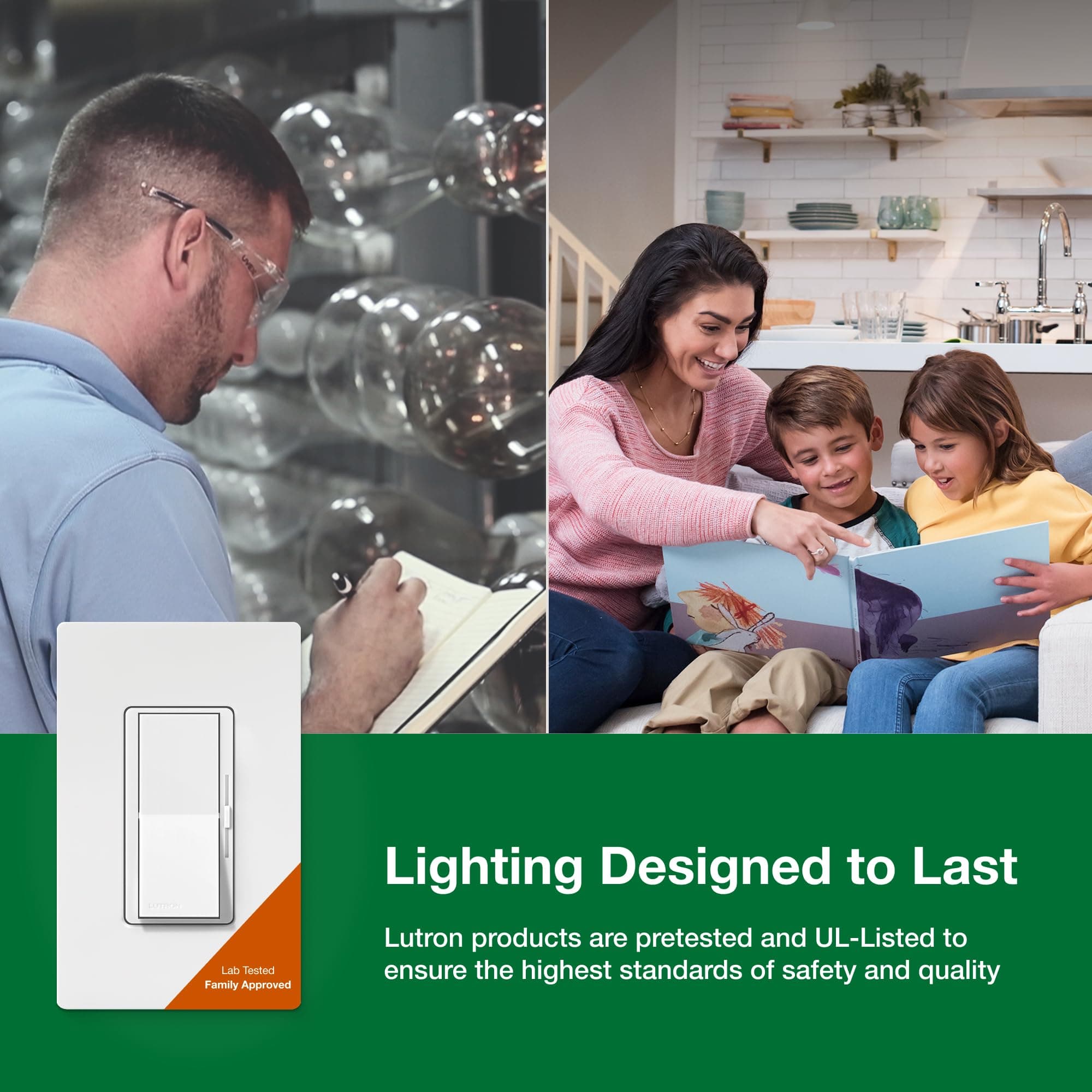 Lutron Diva LED+ Dimmer Light Switch for Dimmable LED, Halogen, and Incandescent Bulbs, 150 Watt, Single-Pole or 3-Way, DVCL-153P-WH, White - Image 7